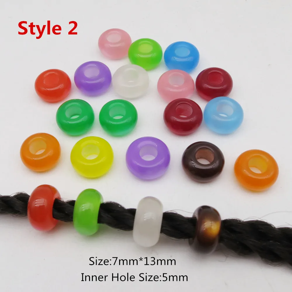 100Pcs 6*9mm Transparent and Colorful Hair Beads Crochet Kids Multicoloured  Braids Dreadlock Beads Rings for Styling Accessories - AliExpress