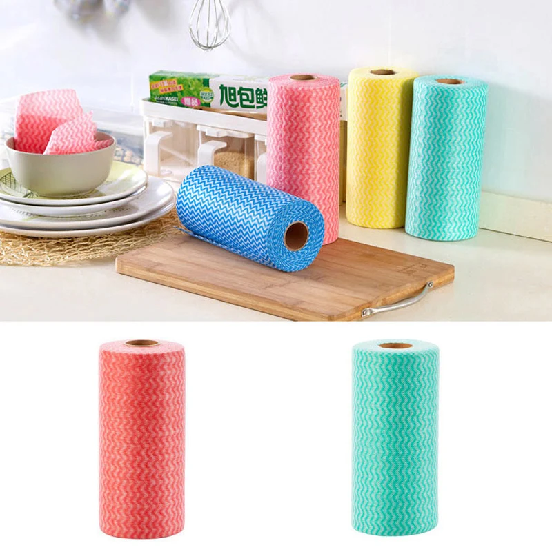 Disposable Roll Cleaning Cloth Reusable Non Woven Cloths Dish Cloths for Household Kitchen Window 2019ing