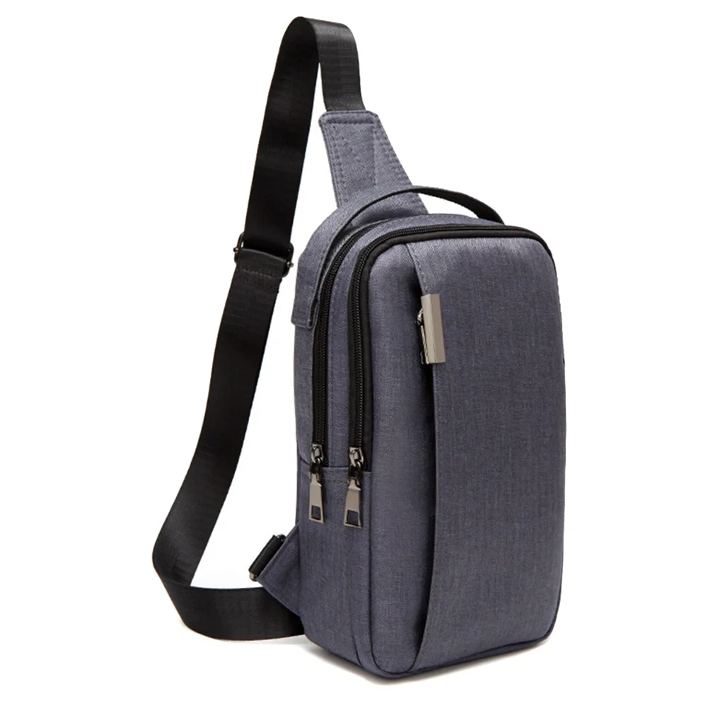 

NEW Mens Chest Bag Small Canvas Shoulder Backpack Sling Cross Body Zipper Travel Bag