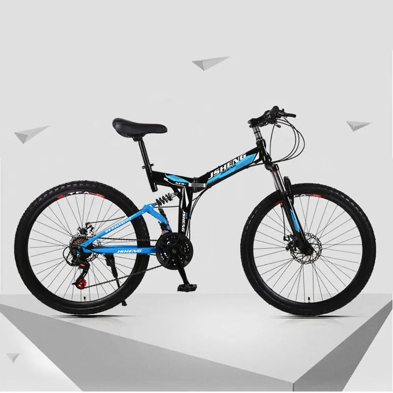 26 inch Mountain Bike Bicycle 21/24/27 Speed Double Shock Absorption Fast Folding One Wheel Ultralight Bikes