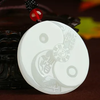 

factory direct selling natural products and Hetian jade pendant white jade Yin Yang Tai Chi Eight Diagrams jade