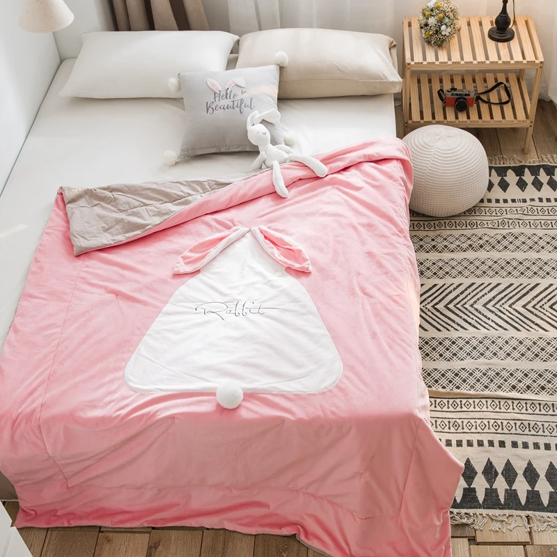 pink rabbit comforter