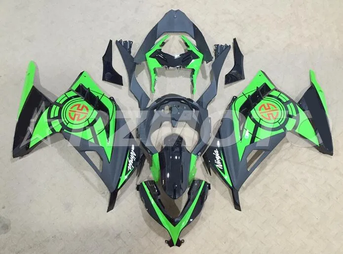 4 подарки новая форма для литья под давлением ABS обтекатели комплект для Kawasaki ninja 300 2013- EX300 EX300R 13 14 15 16 17 Зеленый Черный Топ