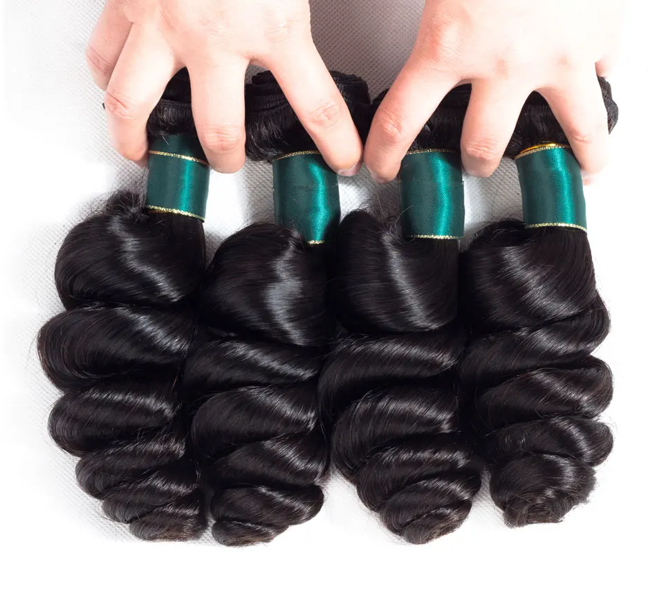 Ashimary Brazilian Loose Wave Hair 3 Bundles Deals 100% Human Hair Weave Bundles Non-Remy Extensions