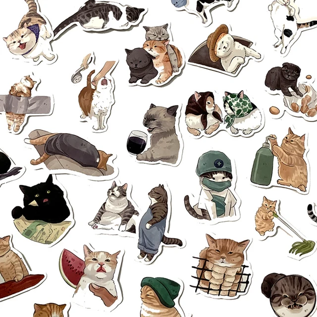 10/30/54pcs Cute Cats Animal Graffiti Stickers Cartoon Decals Kids Toy DIY Diary Suitcase Scrapbook Phone Laptop Bike Sticker 5