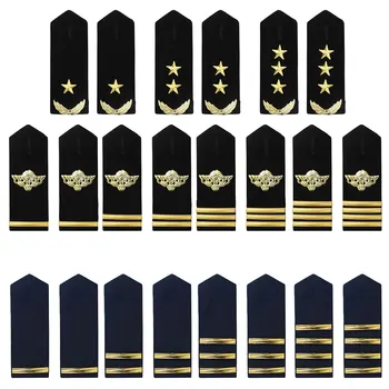 

1 Pair Professional Airlines Pilot Epaulet Gold Metal Bar/Star/Wheat DIY Epaulette Universal Sailor Clothes Shoulder Board Badge
