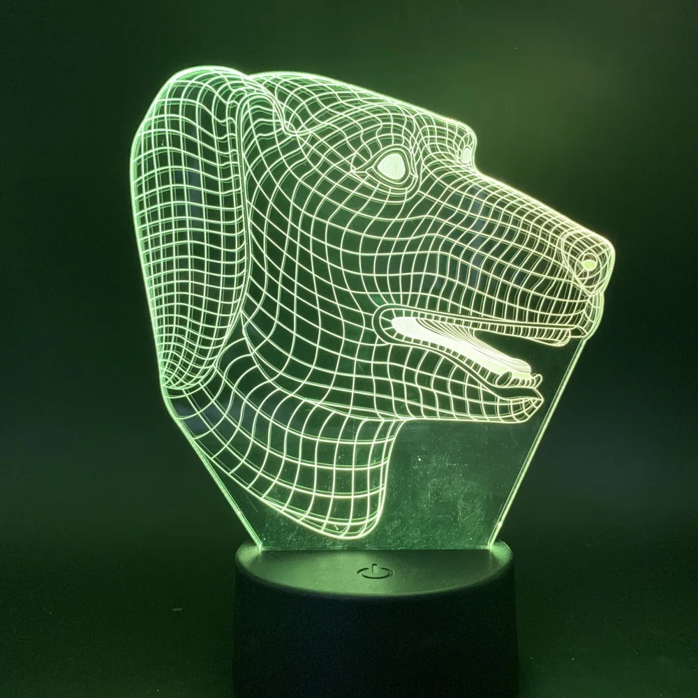 3D лампа собака ночник для детей подарок спальня животное ночные светильники прекрасная собака для детей цвет батареи Изменение светодиодный ночник