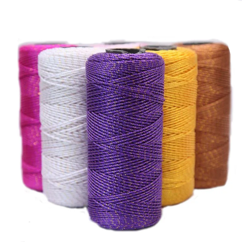 Bright Silk Twisted String Handmade Crochet DIY Hat Crochet Shoes Cushion Doll Line Medium Thickness Wool