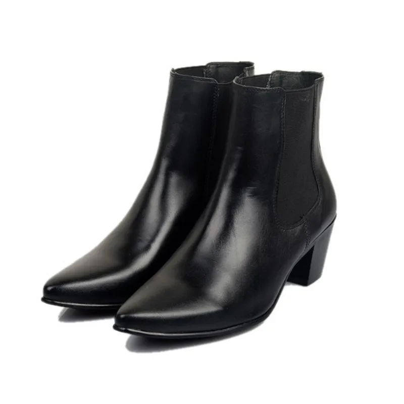 Luxe Merk Koreaanse Lederen Chelsea Laarzen Man Zwarte Mode Jurk Laarzen Wees Teen Hoge Kwaliteit Casual Schoenen Mannen 2020 Luxe Merk Koreaanse Lederen Chelsea Laarzen Man Zwarte Mode Jurk Laarzen Wees Teen Hoge Kwaliteit Casual Schoenen Mannen 2020