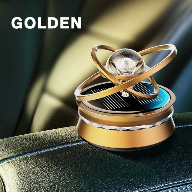 360 Degree Solar Automatic Suspension Rotation Car Air Freshener Fragrance  Double Ring Aluminum Alloy Diffuser Solid Perfume - AliExpress