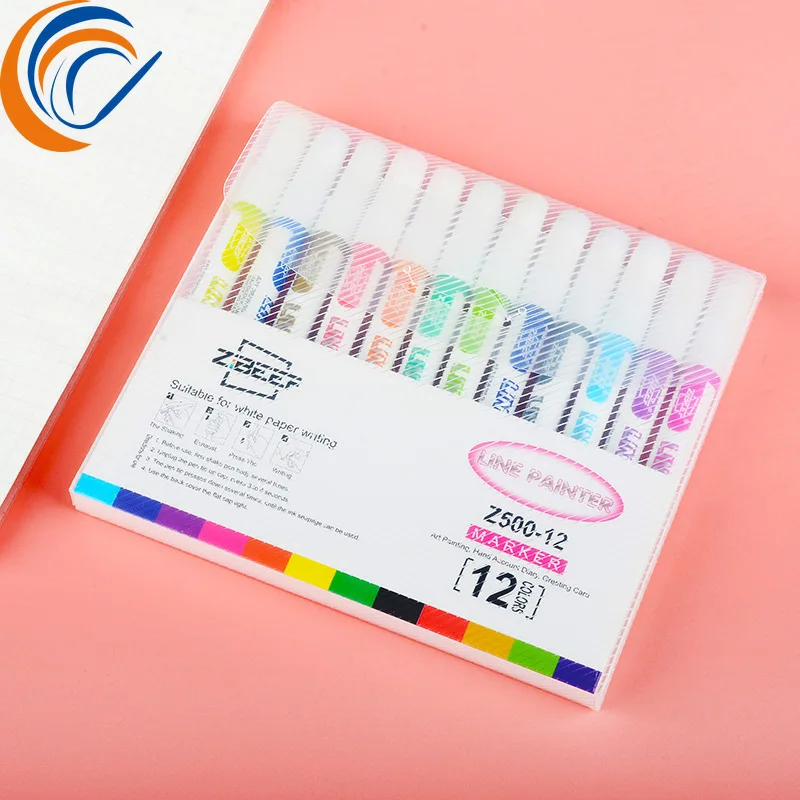 

Water Color Line Marker 8/12 Colors Per Set Drawing Supplies Double Line Pen