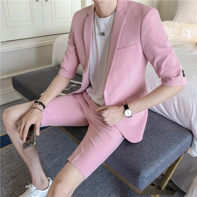 Men Suit Set Slim Fit Pants Style Men's 