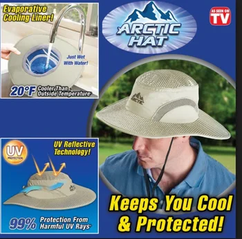 

Hot Summer Wide Brim Sun Hat UV Protection Arctic Cap Hat Cooling Ice Cap Sunscreen Hydro Cooling Bucket Hat