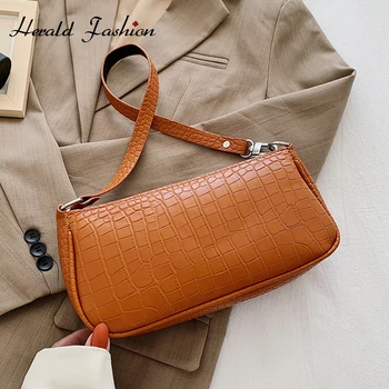 

Vintage Retro Totes Bags For Women 2020 Fashion Handbag Soft PU Leather Female Subaxillary Bag Casual Mini Underarm Shoulder Bag