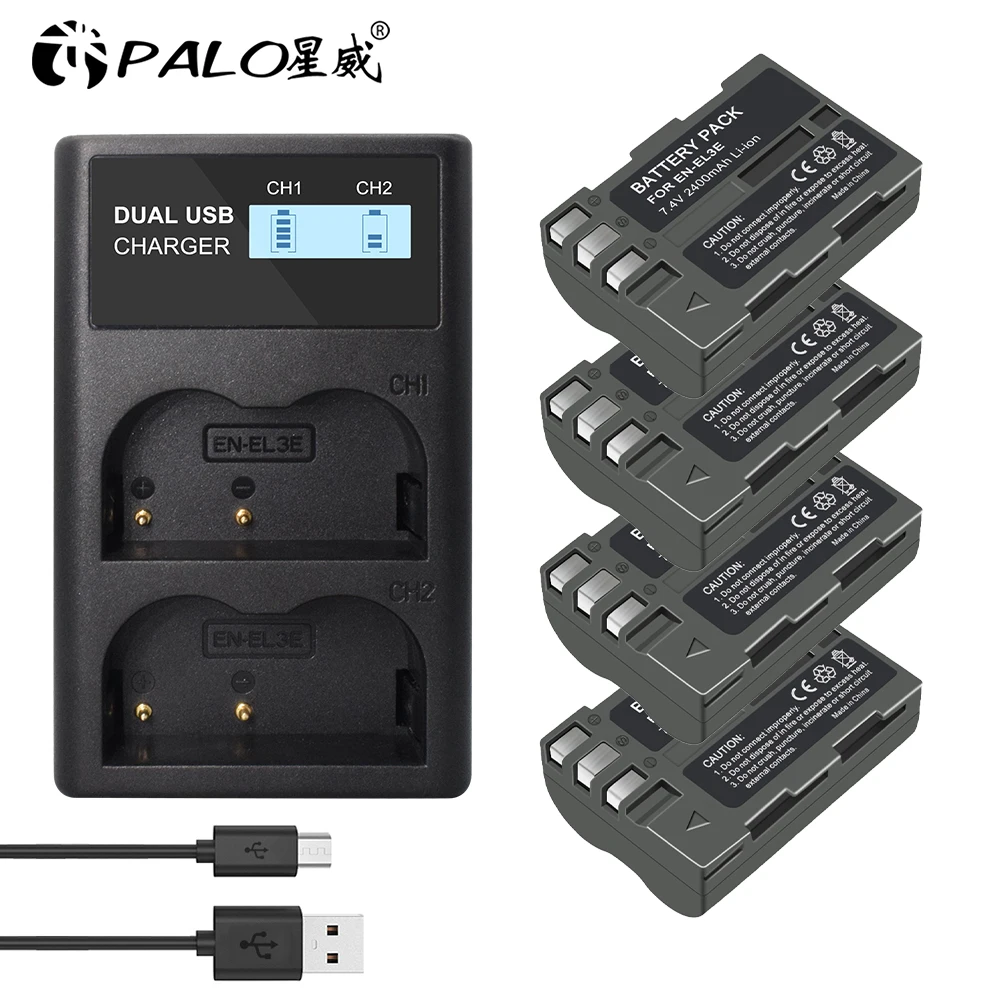 400mAh EN-EL3e EN EL3e EL3a ENEL3e Digital Camera Battery For Nikon D300S D300 D100 D200 D700 D70S D80 D90 D50 L50 MH-18 | Электроника