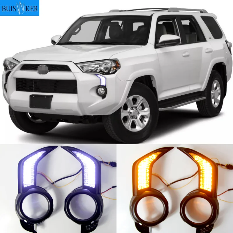 Дневные ходовые огни 12 В для Toyota 4 runner 2014 - 2020 Drl с динамическими поворотными
