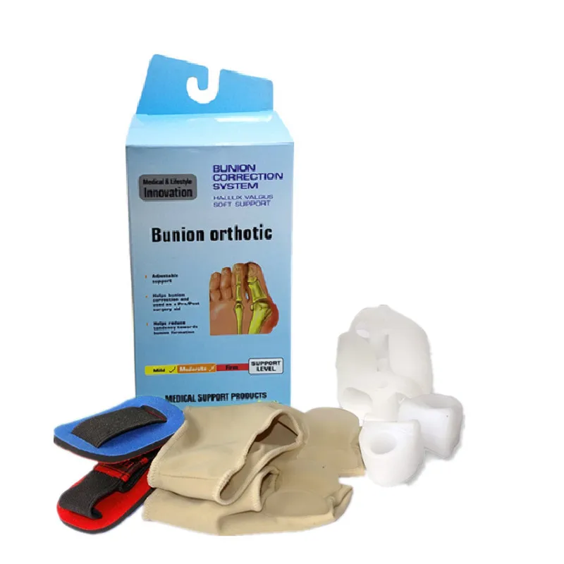 

Large Hallux Valgus Corrector Toe Separation Set Silica Gel Brace Blackmailed Thumb Valgus Set