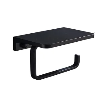 

Black towel rack mobile phone towel hook toilet paper holder Space Aluminum paper towel dispenser bathroom accessories