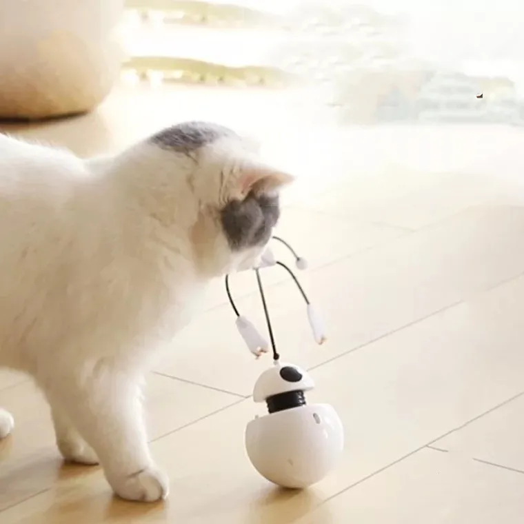 Электрическая игрушка для кошек, Умная игрушка-неваляшка для кошек, Лазерная Игрушка, интерактивные игрушки для питомцев, автоматическая вращающаяся игрушка для кошек на 360 °