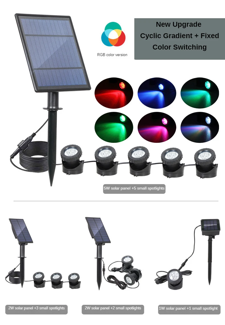 Livre à Prova Decoração da Lâmpada Luz ao ar Lagoa Solar Luzes Mudando Subaquática Dwaterproof Água Paisagem Holofotes Piscina Fonte Rgb Cor 5 Lagoa solar luzes rgb cor mudando lagoa
