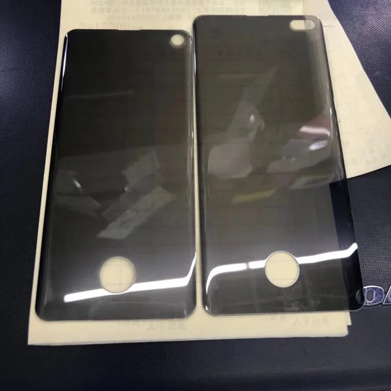 With Hole 100 шт анти шпион Закаленное стекло протектор экрана для samsung Galaxy S10 Note 10 Plus S10E S10Plus полное покрытие конфиденциальности 3D стекло - Цвет: With Hole