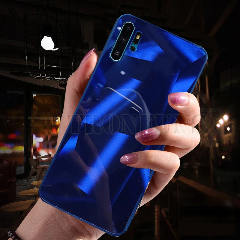 3D зеркальный Алмазный чехол для huawei P20 P30 Lite P Smart Plus Y5 Y6 Pro Y7 Prime Honor 10i 10 Lite 8A 8X8 S 7C Блестящая крышка - Цвет: Синий