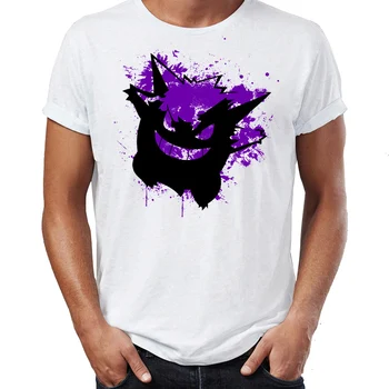 

Brand New Men T Shirts 100% Cotton Pokemon Gengar The Shadowy Demon Awesome Artwork Drawing Printed O-neck Tee Shirts Oversize