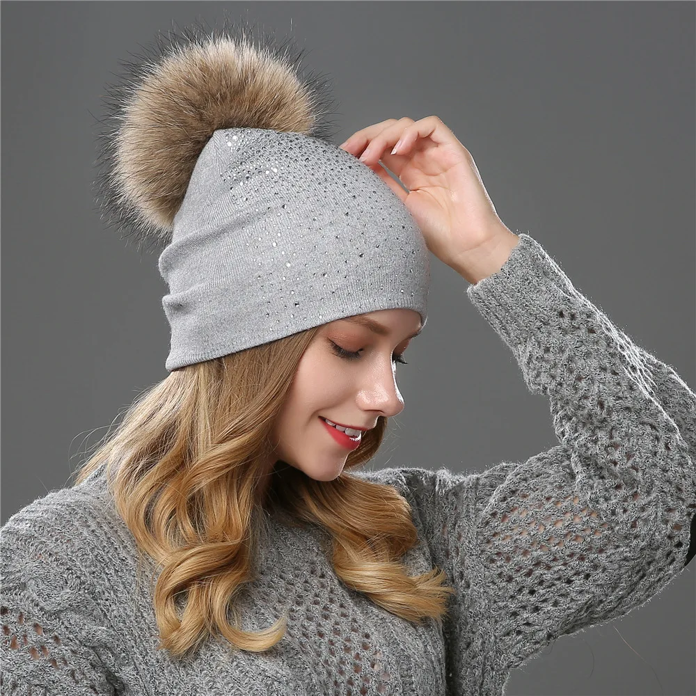 women winter hats women beanie autumn women Winter hat woman bean hat wool stick drill Female scorpion hair ball