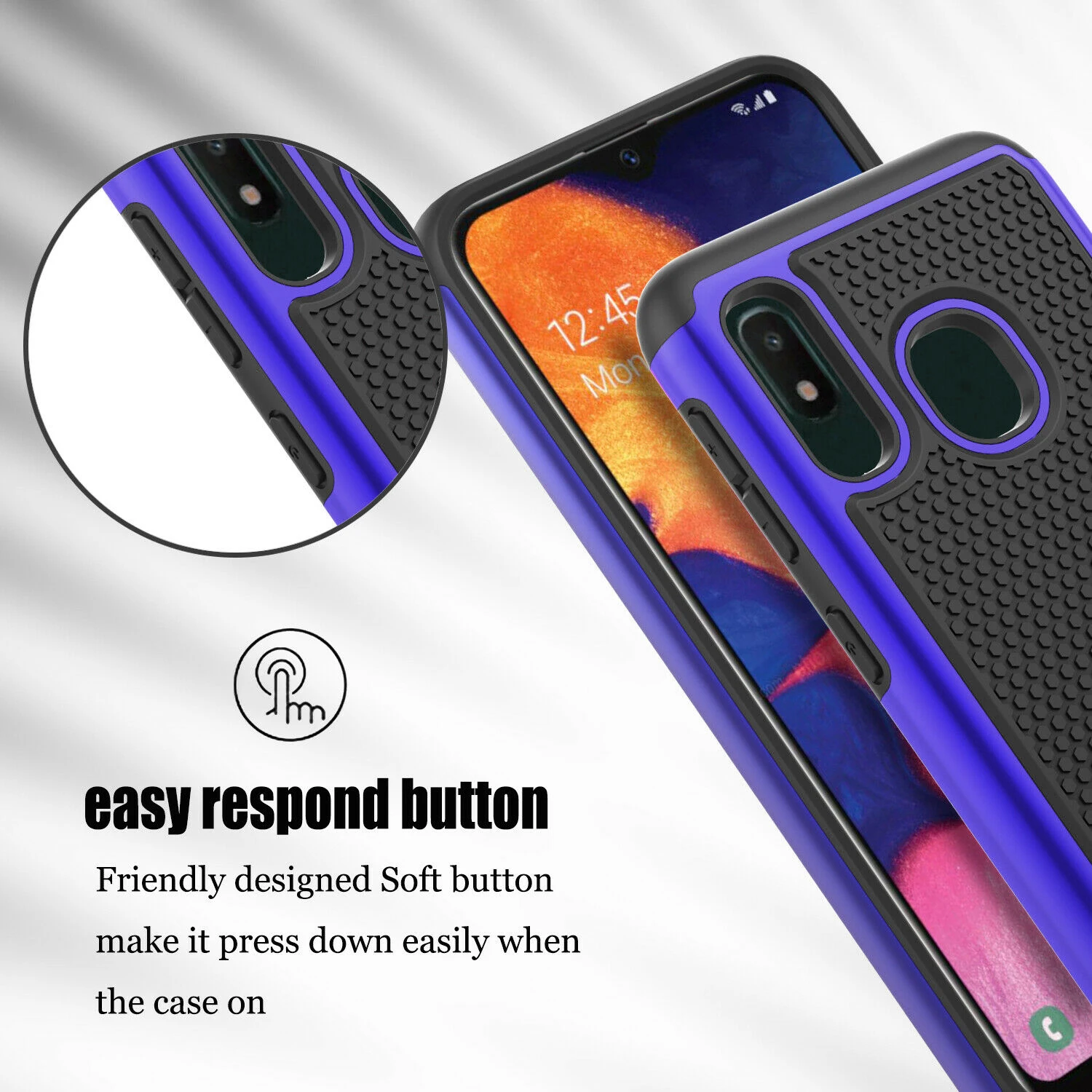 Для samsung Galaxy A10e A20e A20 A30 A50 чехол-Гибридный ударопрочный тонкий жесткий защитный чехол для телефона с прозрачным закаленным стеклом 9H