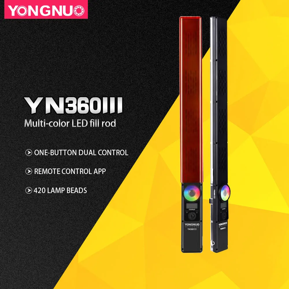 Yongnuo YN360 YN360 II ручной светодиодный светильник со льдом встроенный аккумулятор 3200k до 5500k RGB красочный светодиодный контроль с помощью приложения для телефона