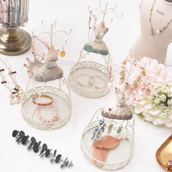 

Women Earrings Jewelry Display Stand Organizer Rack Mannequin Holder Metal Wire