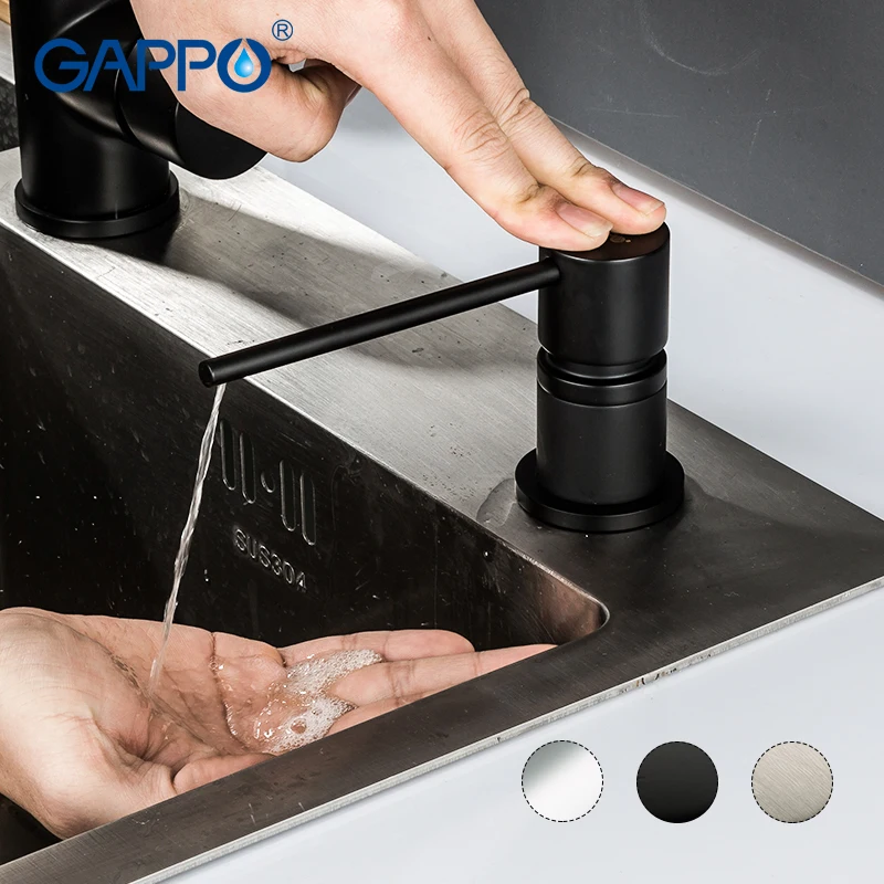 GAPPO Liquid Soap Dispenser 300ML Brass Kitchen Soap Dispensers 300ML Round Built in Counter top Dispenser afbeelding