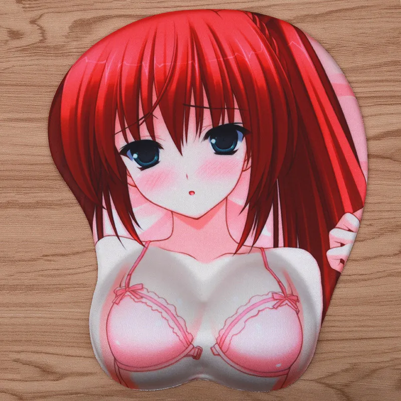 FFFAS 3D коврик для Мыши Эргономичный Oppai Red Hear Girl Gamer коврик для мыши для запястья удобный ноутбук