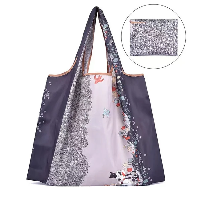 Large Reusable Grocery Store Green Shopping Bag 50 Pound Handbag Foldable Ladies Shoulder Bag Washable Handbag 2021 31007