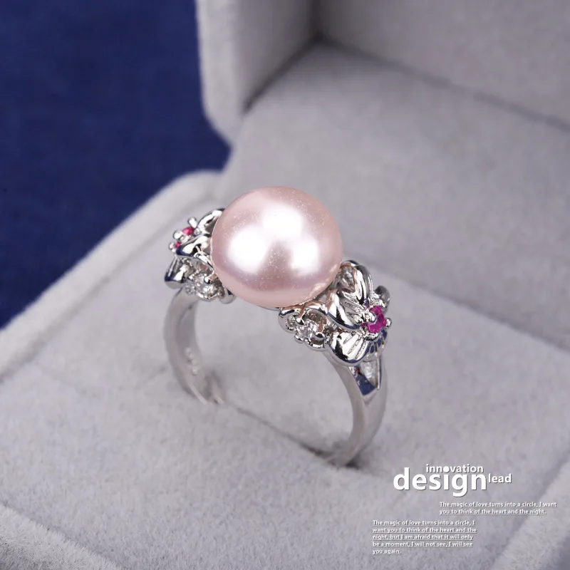 Bague Ringen кольца для женщин серебро 925 ювелирные изделия цветок жемчуг темперамент открытие регулируемое кольцо женский подарок на день рождения свадьбы