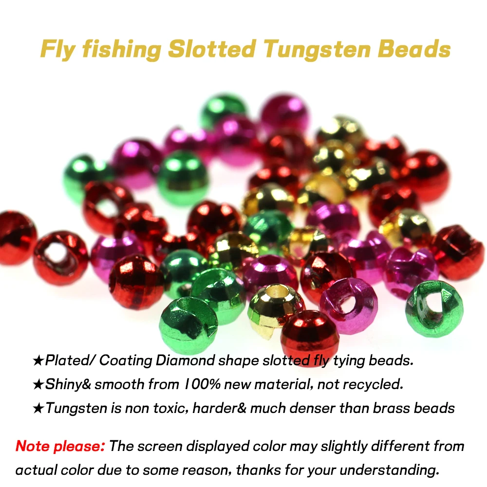 thumbnail image 2 of Tungsten Slotted Beads PATIKIL 3.3mm For Fly Tying - 50pcs Brass Fishing R 626033 2 of 12