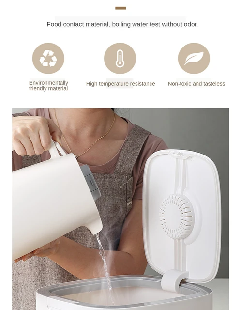 Household Kitchen Rice Storage Box Sealed Insect Proof Moisture Proof Pressed Rice Bucket Plastic Food Storage Container