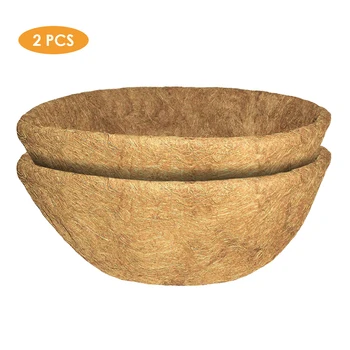 

2 Pcs Plant Basket Liner Round Replacement Liner Hanging Basket Flowerpot Natural Coconut Fiber And Natural Latex Plant Basket