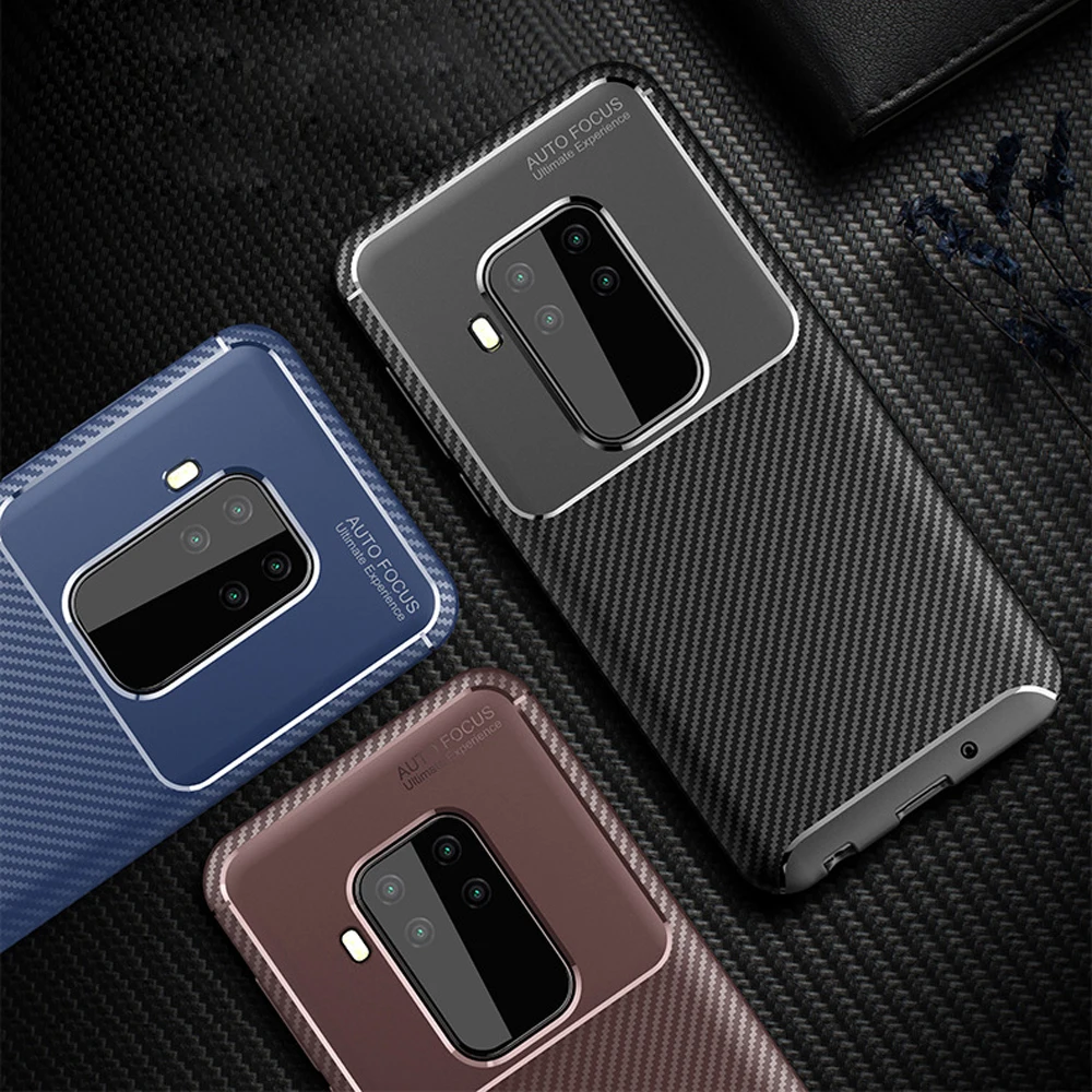 

For Moto One Zoom Case Luxury Carbon Fiber Drop-proof Soft TPU Armor Case for Motolora Moto One Zoom