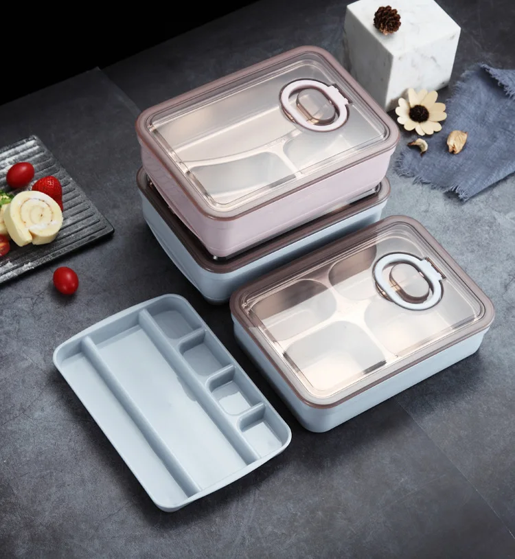 Креативный портативный 304 из нержавеющей стали Bento Box запаянный герметичный Ланч-бокс для детей школы с отсеком контейнер для еды