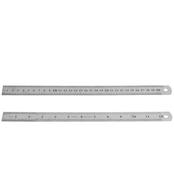 

30CM 12\"Steel Stainless Pocket Pouch Metric Metal Ruler Measurement Double Sided WXTB