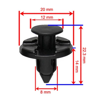 

Plastic Fender Clips Bumper Push 14mm Stem 8mm Fastener Mud For Nissan 100pcs High Quality