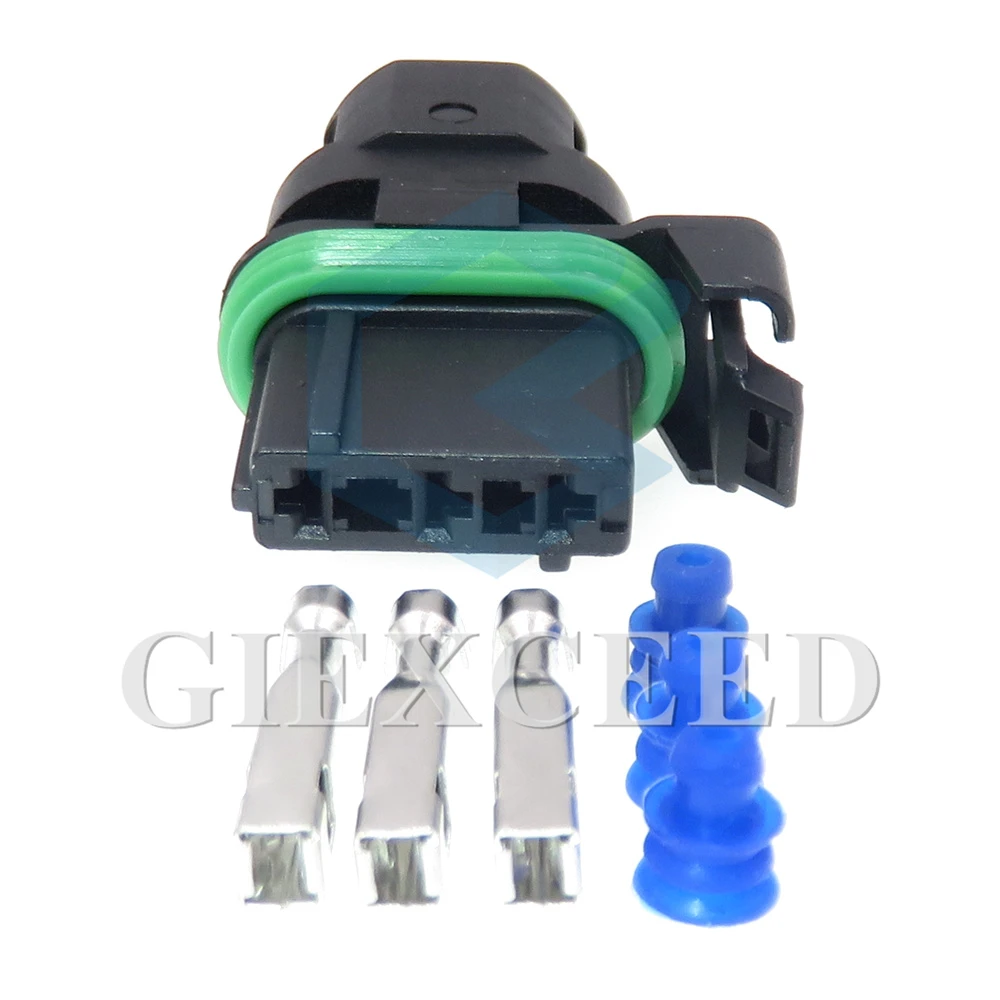 

2 Sets 3 Pin High Quality Wire Cable Connector 3.5 Series Automobile Intake Pressure Sensor Headlight Waterproof Socket