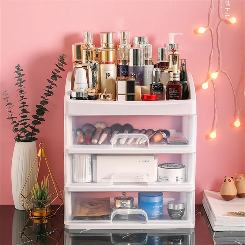 Cosmetic Makeup Organizer Jewelry Case Brush Holder Organizers Storage Box Lipstick Rack | Дом и сад