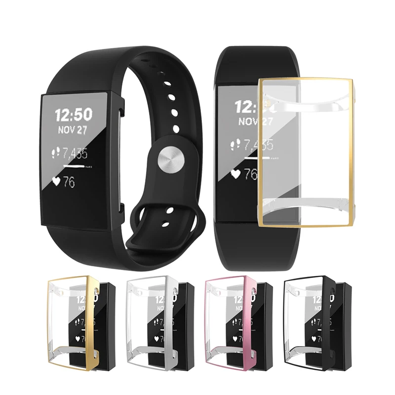 Мягкий ТПУ чехол для Fitbit Charge 3 Band Силиконовый защитный прозрачный смарт-часов