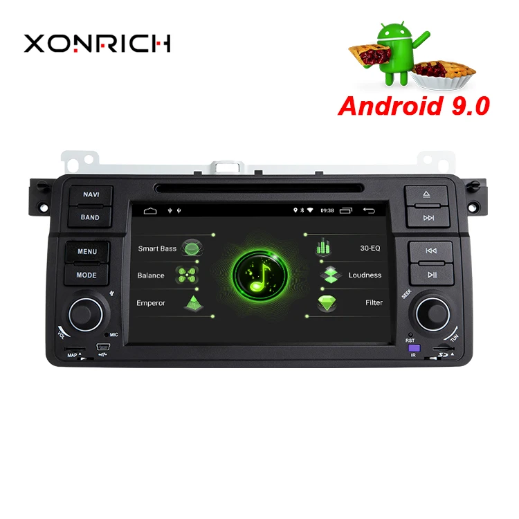 Top Xonrich 1 Din auto radio Android 9.0 Car DVD Player For BMW E46 M3 318/320/325/330/335 Rover 75 1998-2006 GPS Navigation OBD2 1