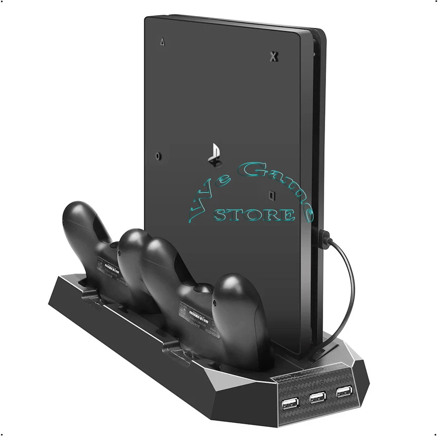 PS4 Slim Console Вертикальная охлаждающая подставка PS 4 контроллер зарядная станция с 3 концентратор порта для playstation 4 тонкие аксессуары