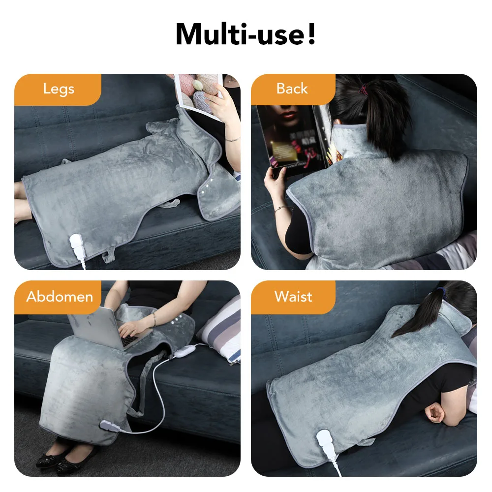 Electric Heating Pad Soft Blanket Shoulder Neck Heating Shawl Detachable Portable Relieve Body Pain