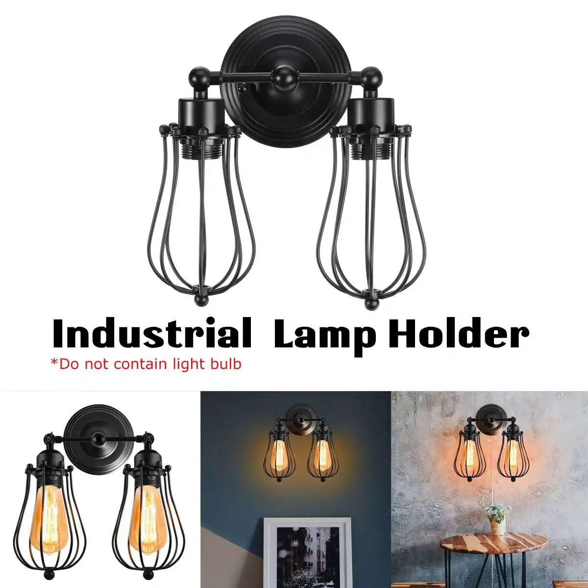 

Retro Wall light Wall Lamps Twin Edison Vintage Industrial Water Loft Cafe Bookshop Fixture Lampshade