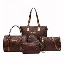 5 комплектов роскошных брендов, женская сумка-тоут+ сумка-мессенджер+ клатч, композитные сумки, высокое качество, змеиная Сумочка, дизайнерские известные сумки